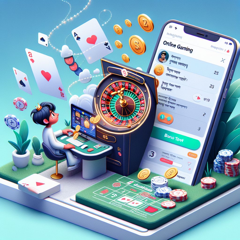 ceo786 casino cartoon character with cards, roulette wheel, and coins